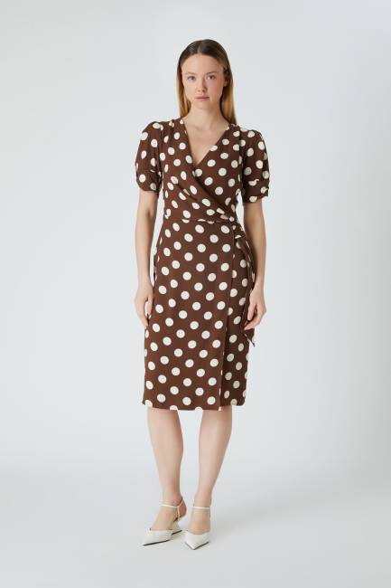Fever - Puan desenli viskon elbise (1)