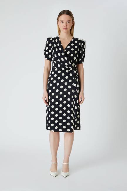 Fever - Puan desenli viskon elbise