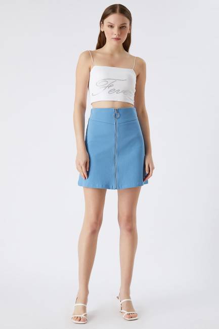 Fever - Renkli denim etek (1)