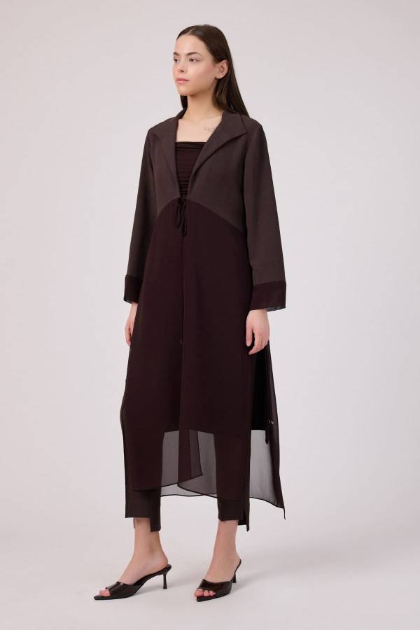 Şifon kumaş mixli uzun tunik