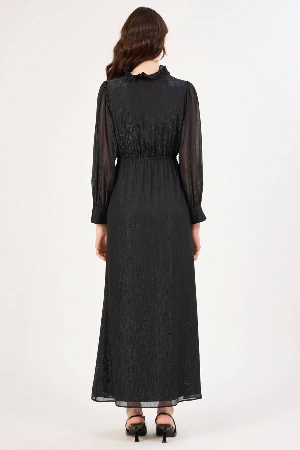 Sim iplikli şifon elbise