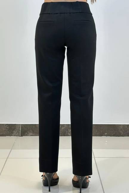 Siyah örme pantolon - Thumbnail