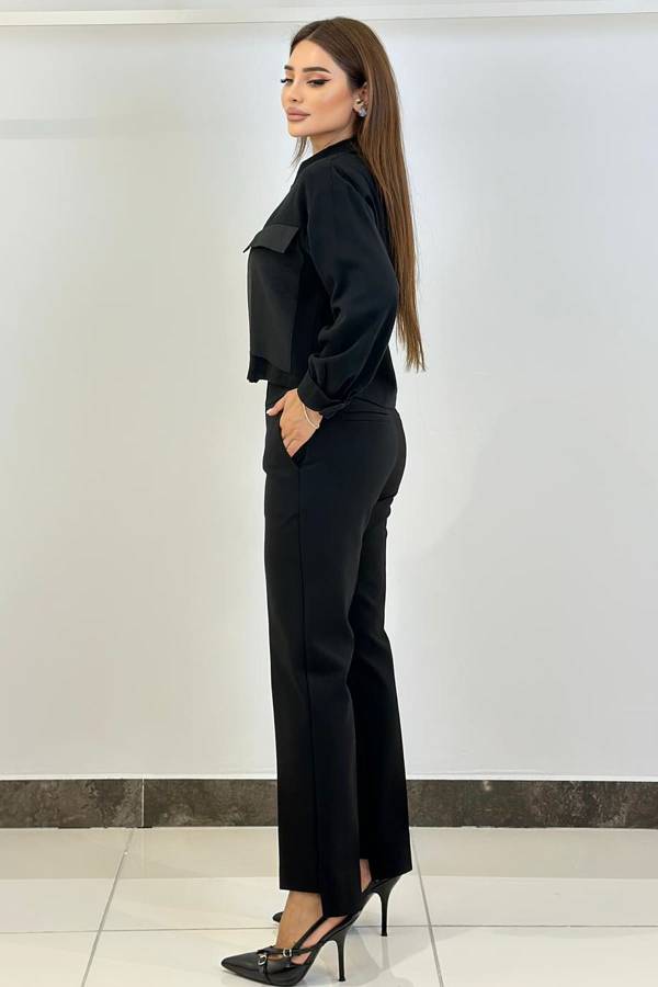 Siyah örme pantolon