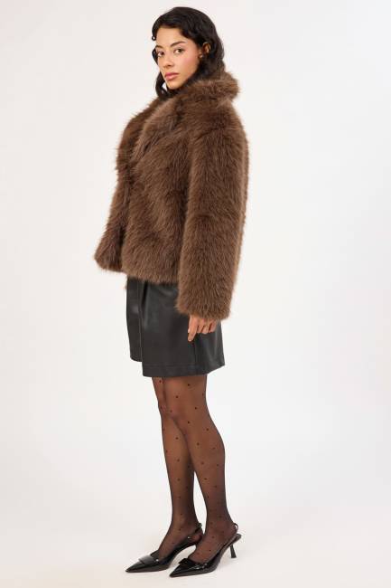 Suni kürk ceket - Thumbnail