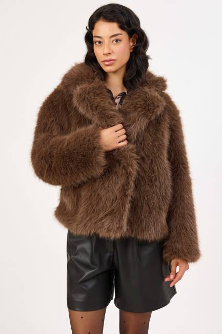 Suni kürk ceket - Thumbnail
