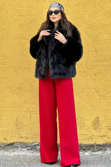 Suni kürk ceket - Thumbnail