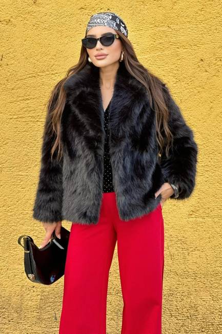 Suni kürk ceket - Thumbnail