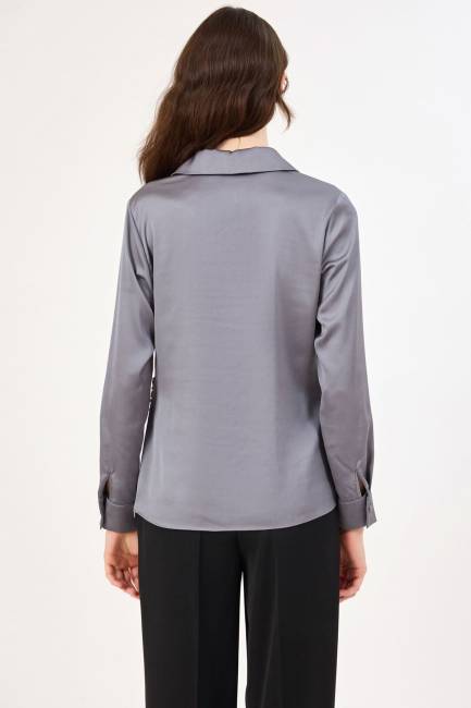 Taş detaylı anvelop bluz - Thumbnail