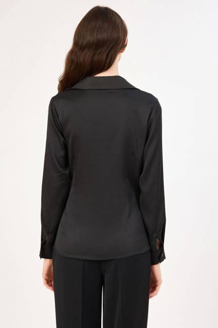 Taş detaylı anvelop bluz - Thumbnail