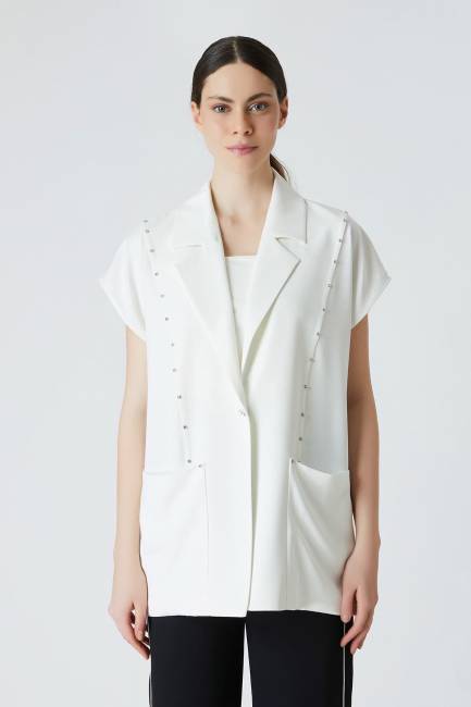 Fever - Taş detaylı cepli yelek