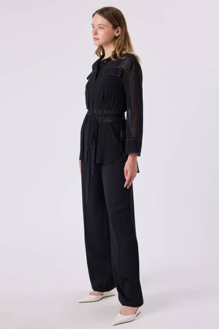 Fever - Taşlı şifon gömlek (1)