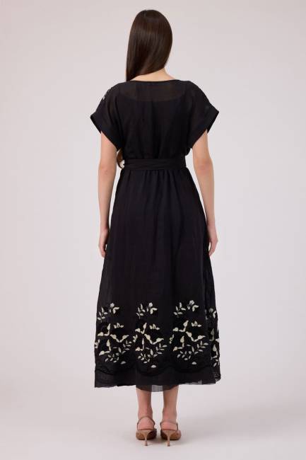 Tencel brode detaylı elbise - Thumbnail