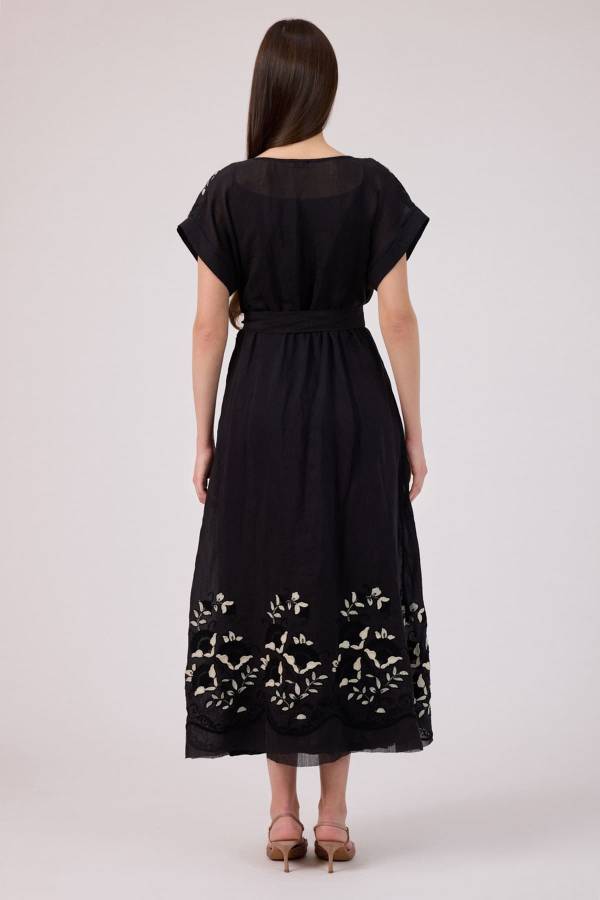 Tencel brode detaylı elbise