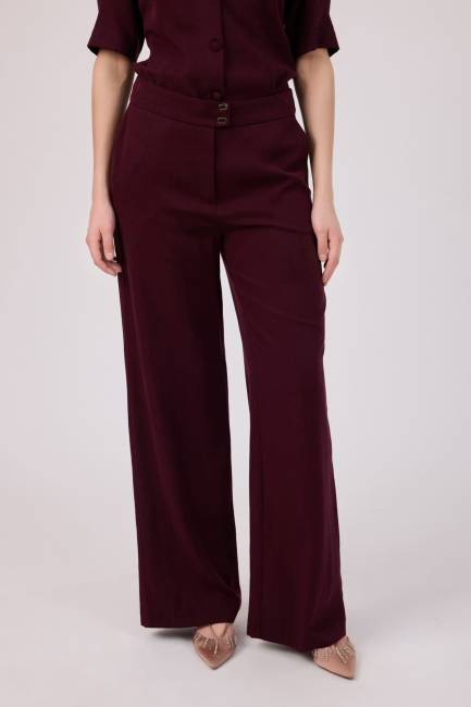 Tencel düz paça pantolon - Thumbnail