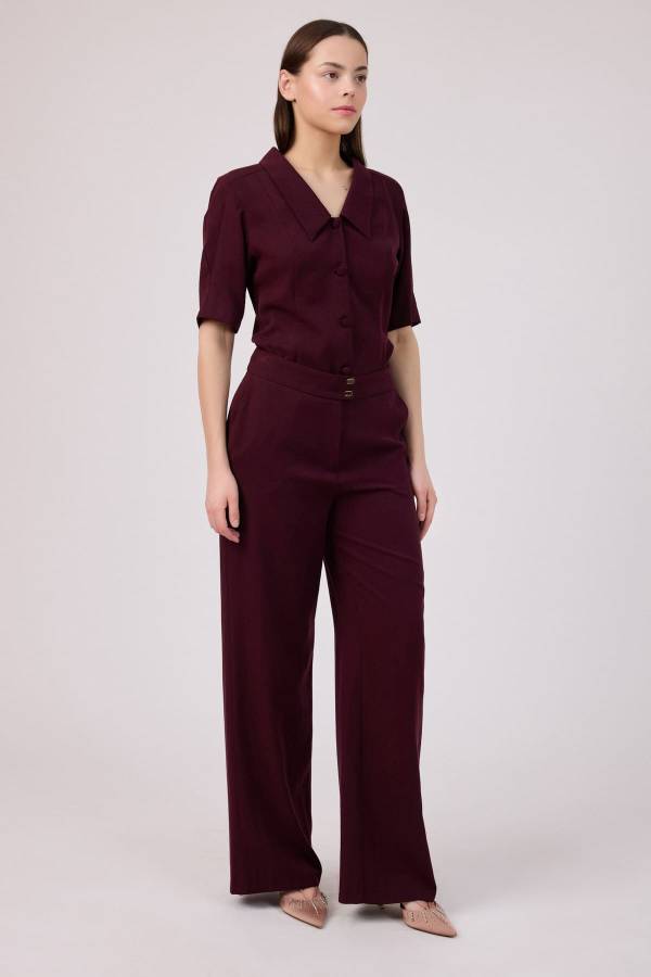 Tencel düz paça pantolon