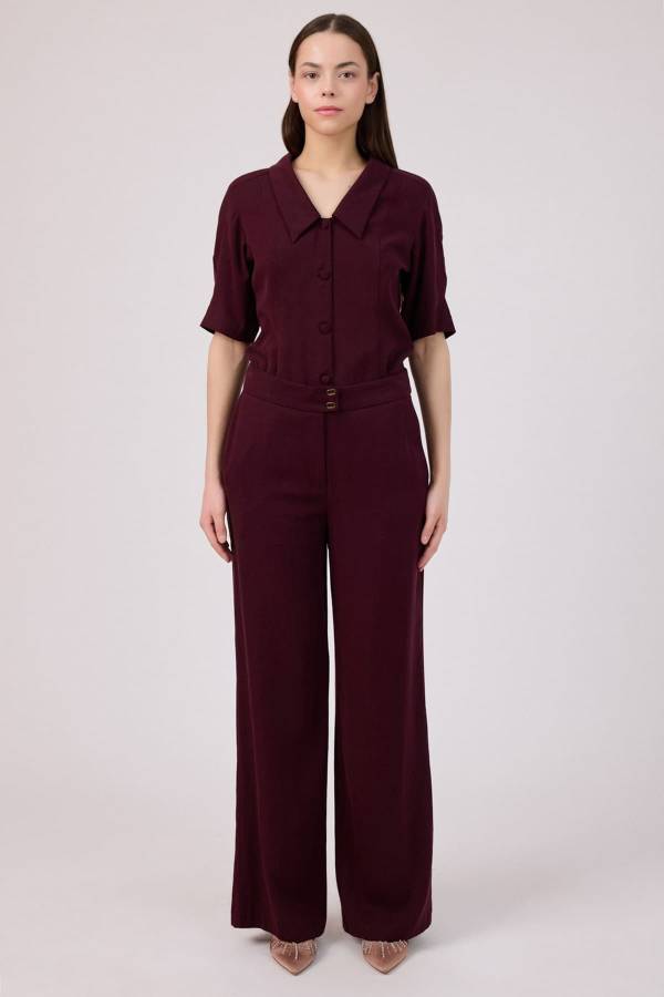 Tencel düz paça pantolon