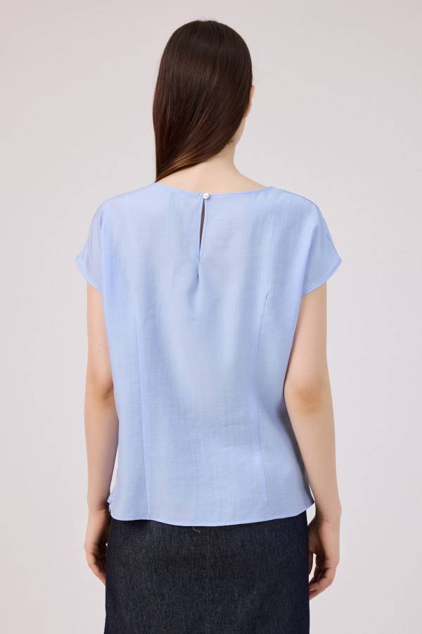 Tencel kup detaylı bluz