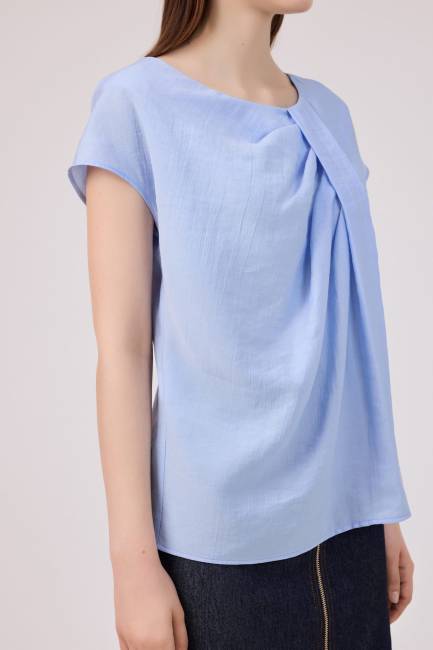 Tencel kup detaylı bluz - Thumbnail