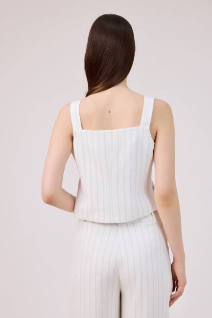 Fever - Toka detaylı çizgili yelek (1)