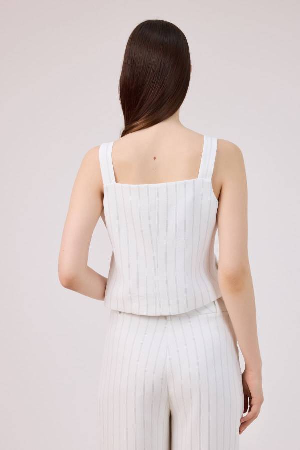 Fever - Toka detaylı çizgili yelek (1)