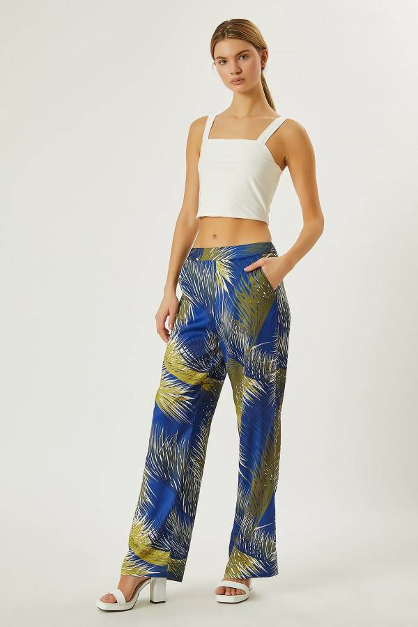 Tropik desenli pantolon