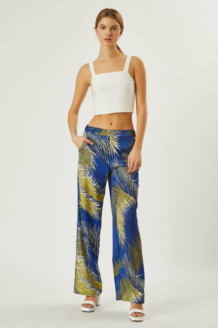 Tropik desenli pantolon - Thumbnail