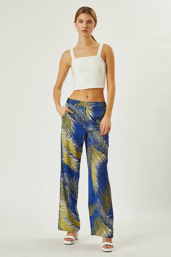 Tropik desenli pantolon
