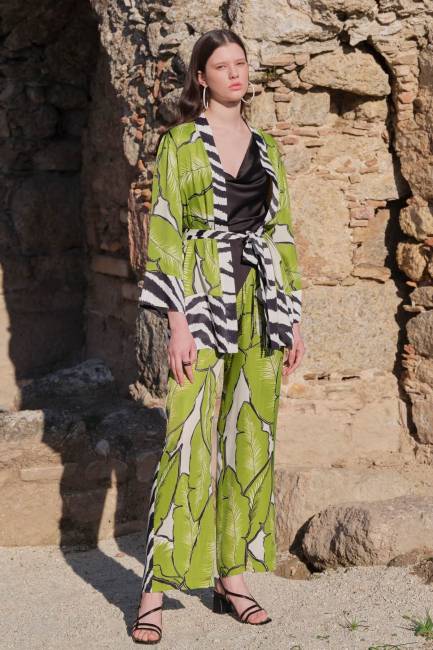 Tropik desenli tunik - Thumbnail