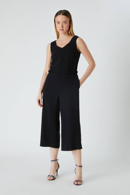 Fever - U yaka askılı tencel tulum