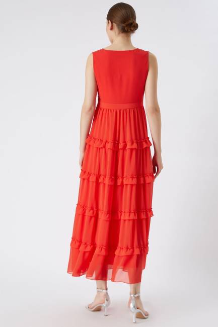 Uzun şifon elbise - Thumbnail