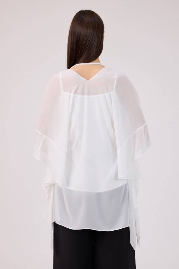 Volan detaylı bağlamalı tunik
