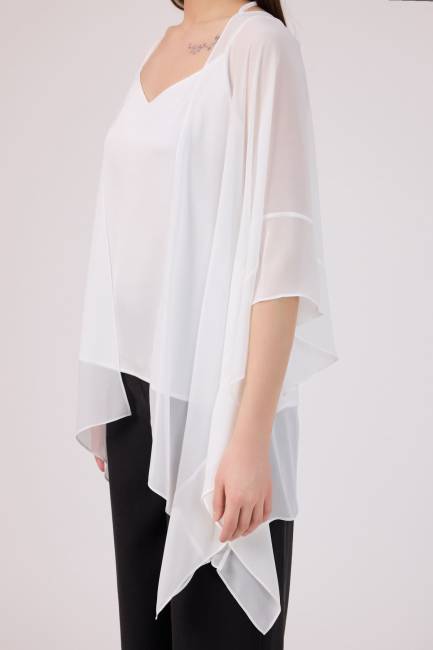 Volan detaylı bağlamalı tunik - Thumbnail