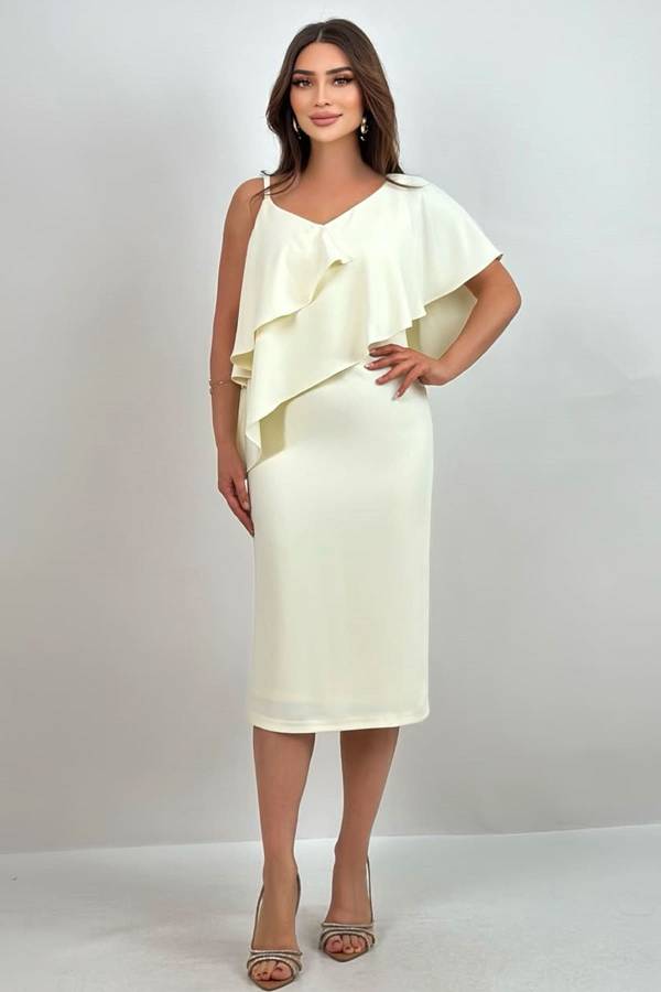 Volan detaylı elbise