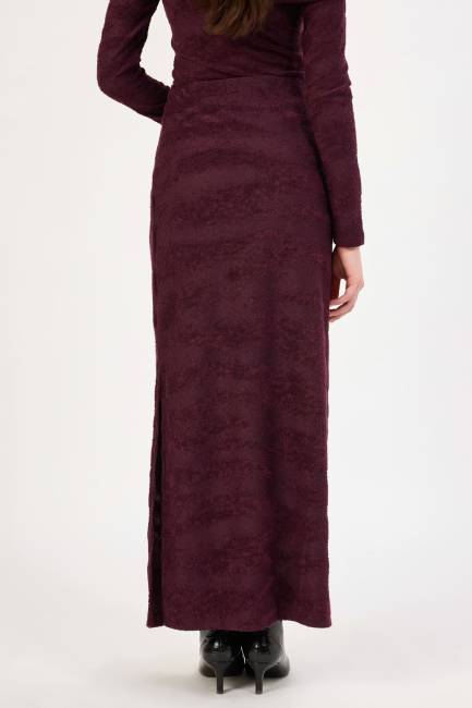 Fever - Yırtmaç detaylı dokulu midi etek (1)