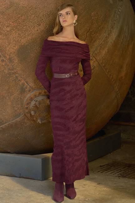 Fever - Yırtmaç detaylı dokulu midi etek