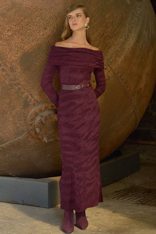 Fever - Yırtmaç detaylı dokulu midi etek