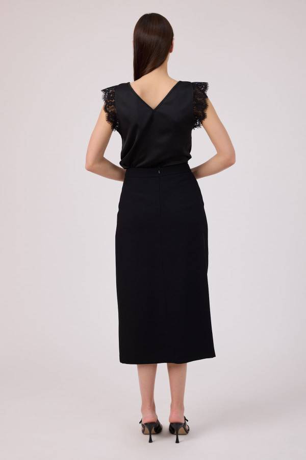 Fever - Yırtmaç detaylı düğmeli etek (1)