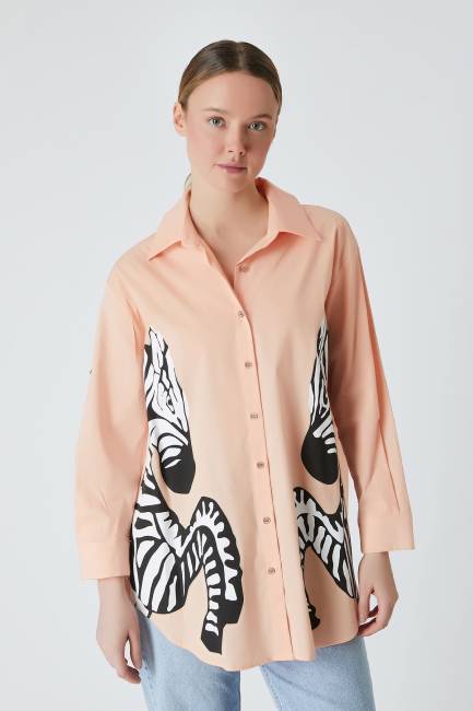 Fever - Zebra baskılı vual gömlek