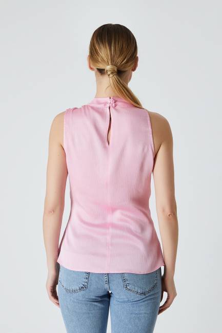 Zincir detaylı krınkıl bluz - Thumbnail