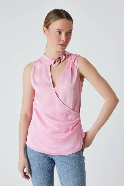 Fever - Zincir detaylı krınkıl bluz (1)